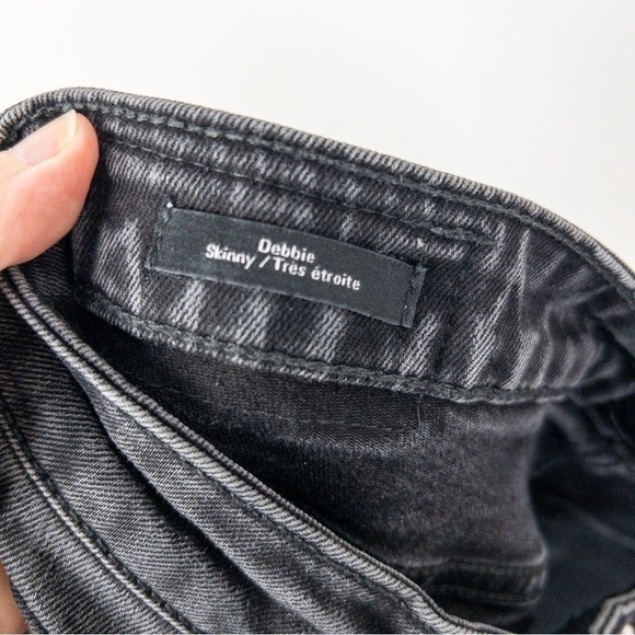 Frank and Oak Womens Size 28 Debbie Skinny Jean Black Stretch Mid Rise Washed - Picture 6 of 10